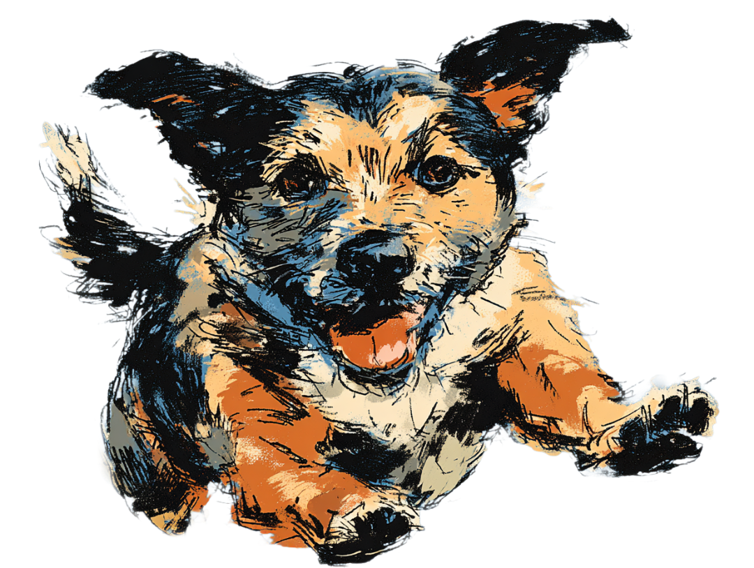 Canicross for Beginners - illustrated dog in action
