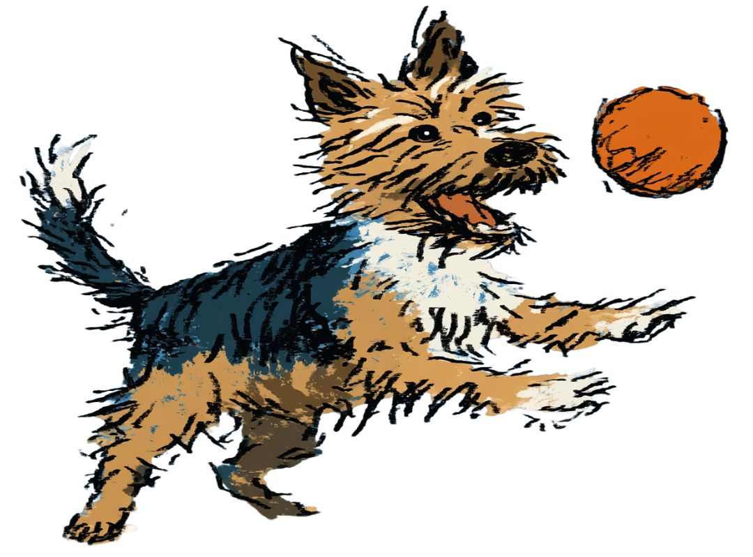 Dog Scent Sports - illustrated dog in action