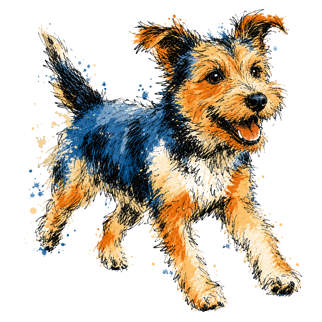 Hiking with Your Dog - illustrated dog in action